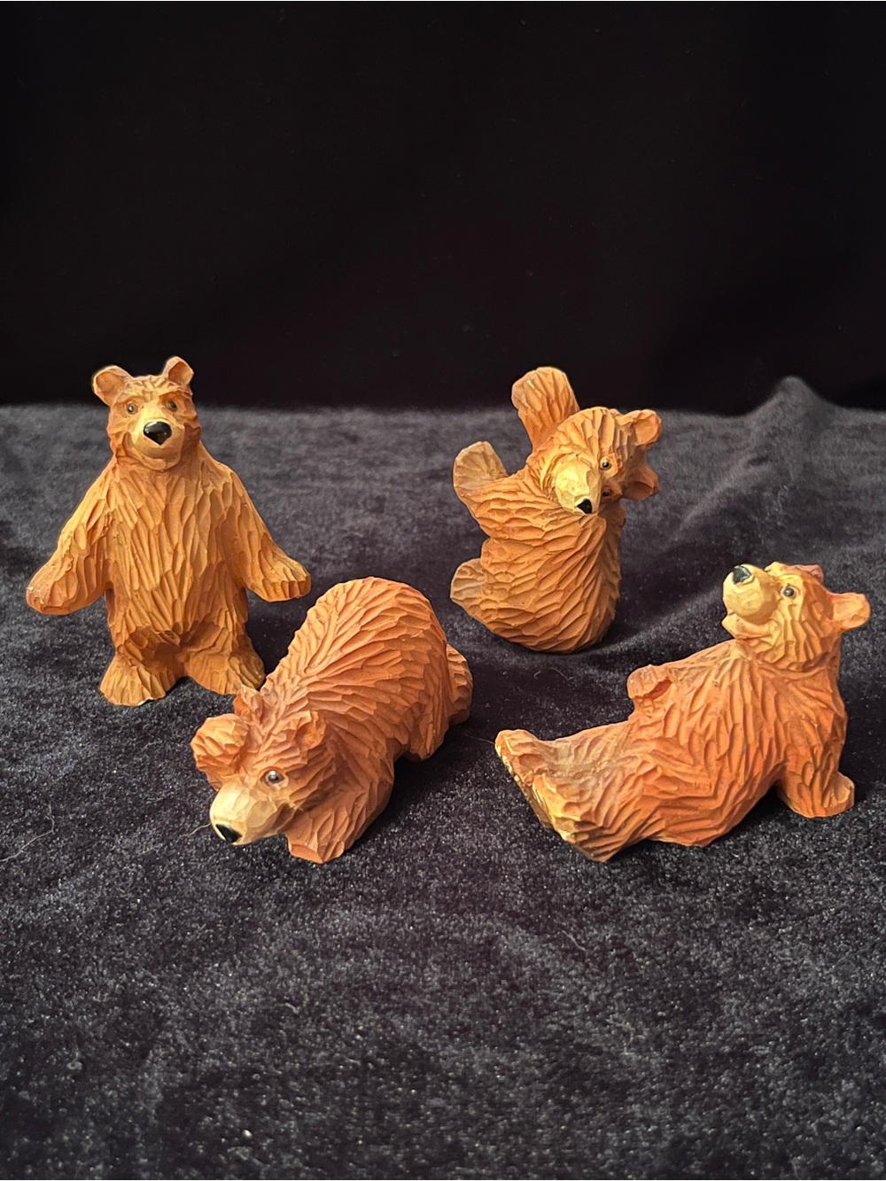 JUBI BEAR COLLECTION Heavy Resin Bubba Brown Bear Figurines Lot of 4